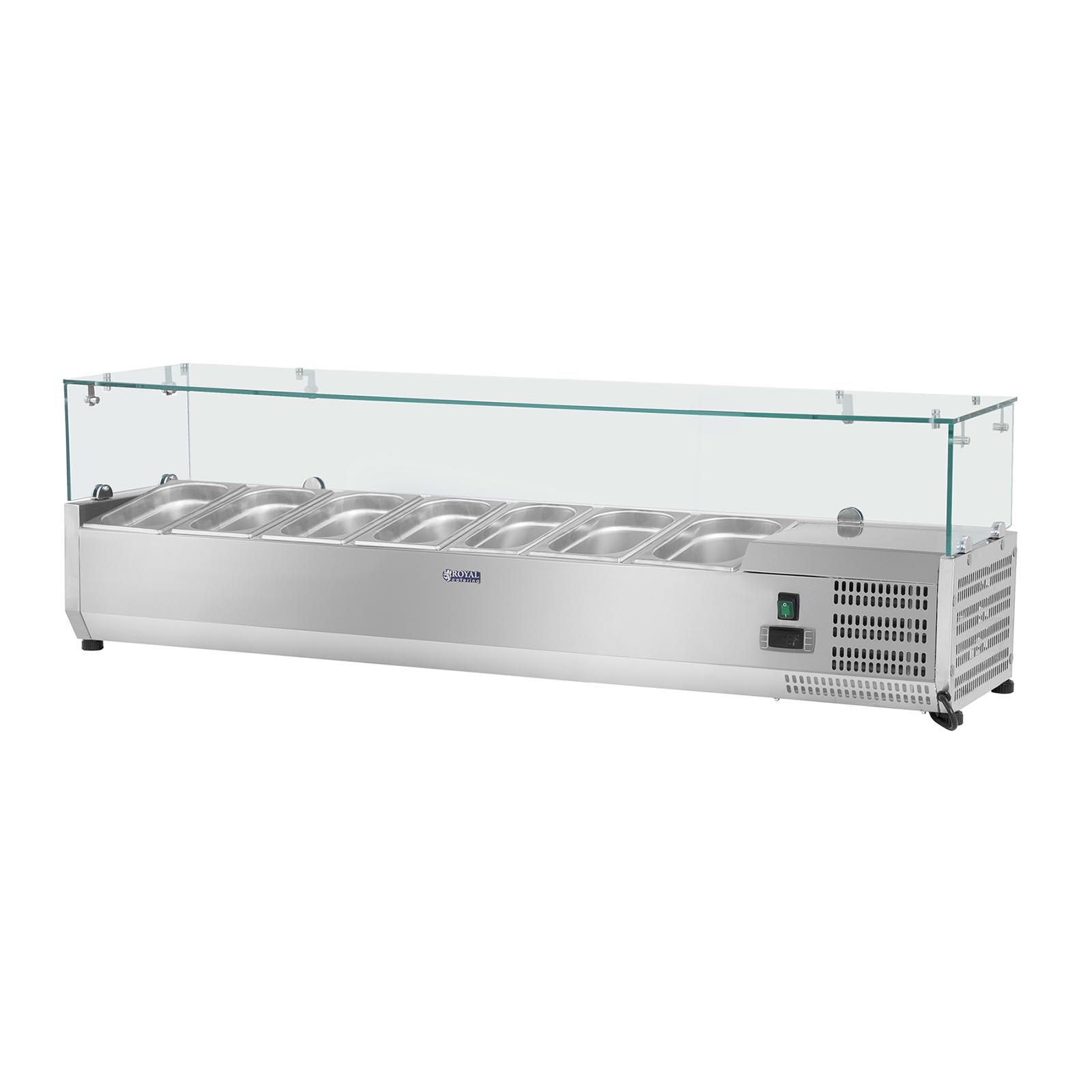 Настолна хладилна витрина - 150 x 33 см - стъклен капак